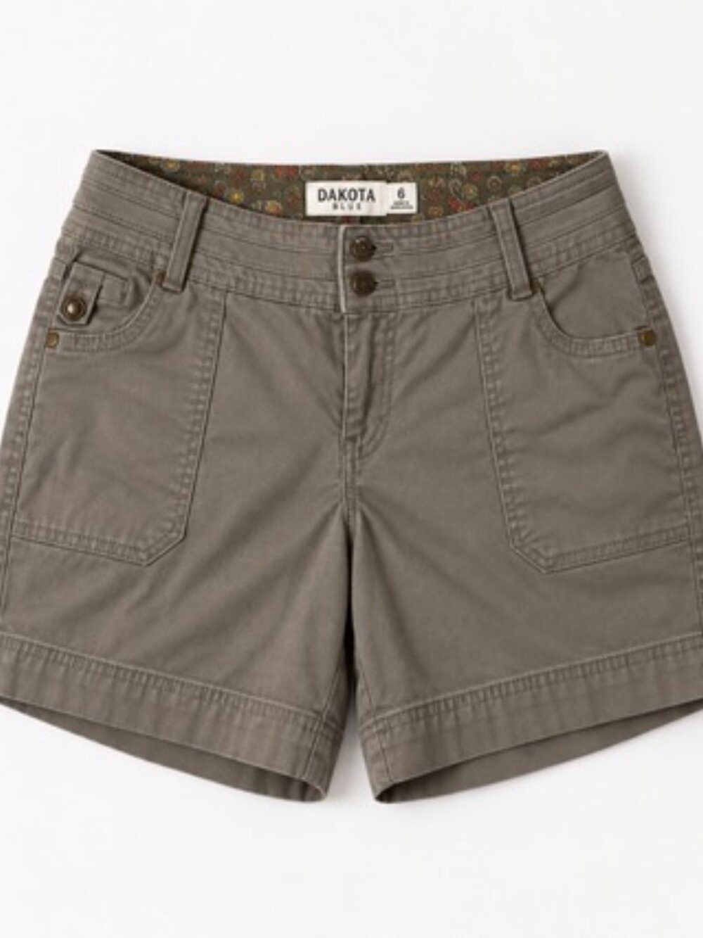 Dakota Blue Olive Cargo Shorts Womens Mid Rise